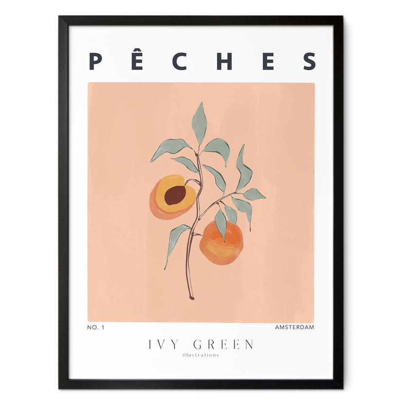 Plakat Saftige ferskner - Ivy Green Illustration
