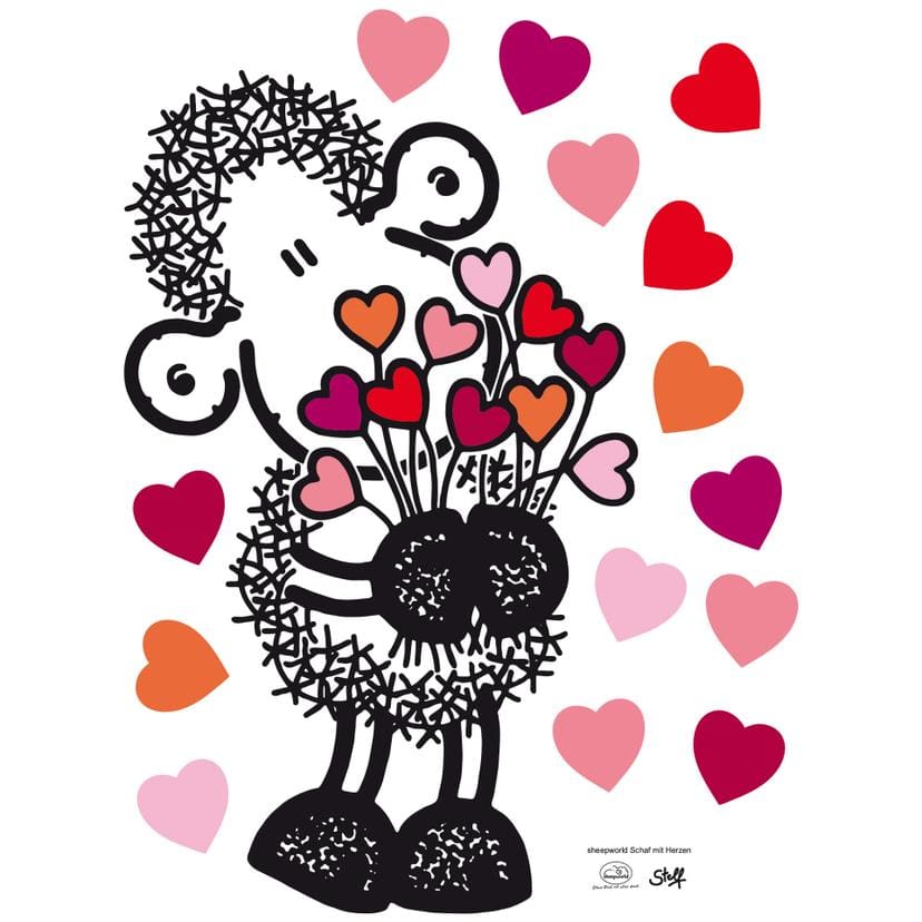 Wandtattoo sheepworld Schaf mit Herzen