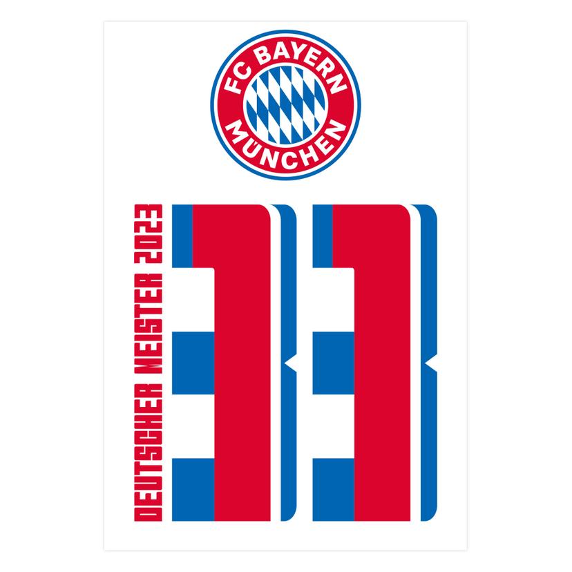 Wandtattoo FC Bayern Deutscher Meister 2023 Logo - 48x70 cm