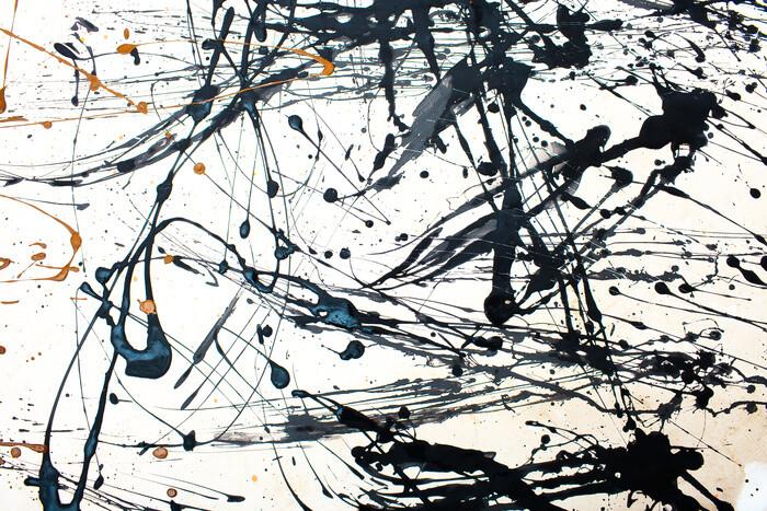 Poster Art Print Pollock Inspired Grey Splash 91,5x61 cm