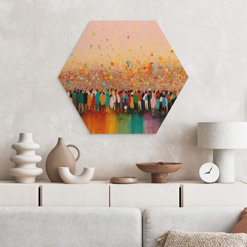Esagono in legno Treechild - Happy People