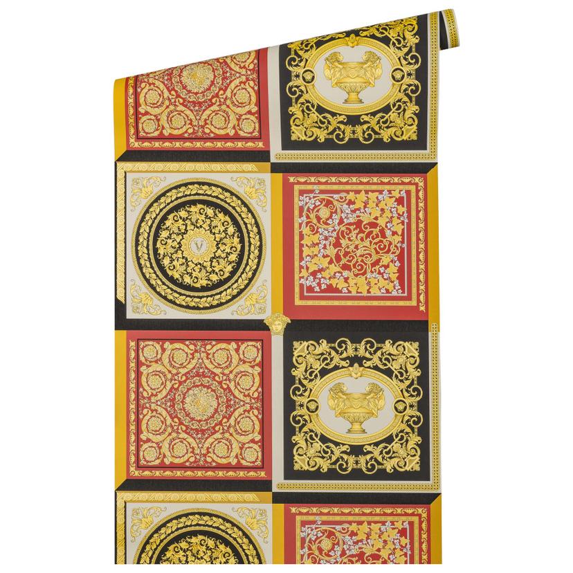 carta da parati barocca Versace in oro e rosso carta da parati in tessuto non tessuto carta da parat