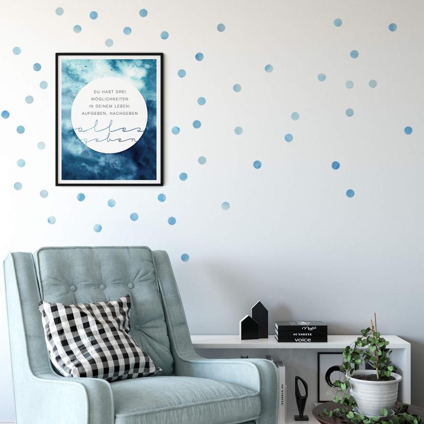 Muursticker set stippen - Lichtblauw (50 stickers)