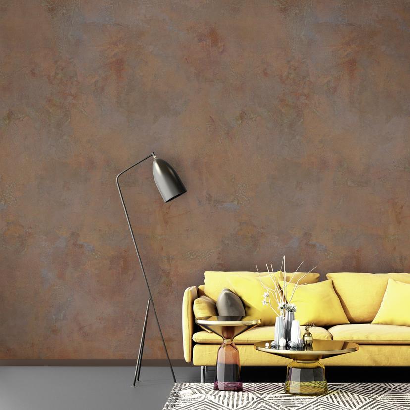 Fotomurale con motivo effetto intonaco in beige tortora con texture patinata 2,7 x 1,59 m