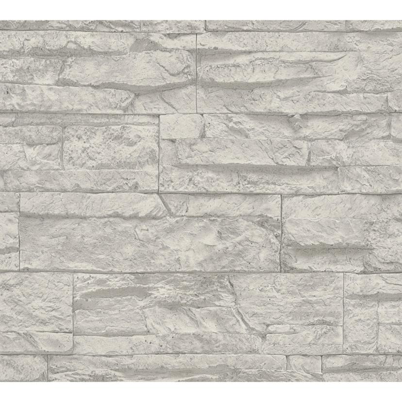 A.S. Création Carta da parati Wood'n Stone Grigio, bianco