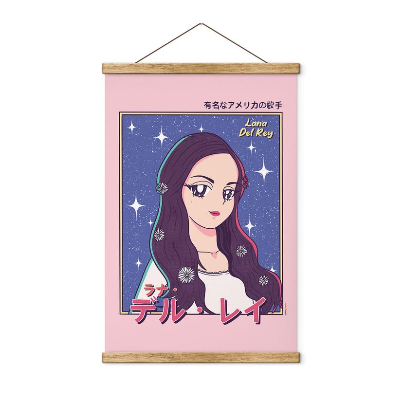 Tekstil plakat Anime-Girl "Lana del Rey" - Gomes
