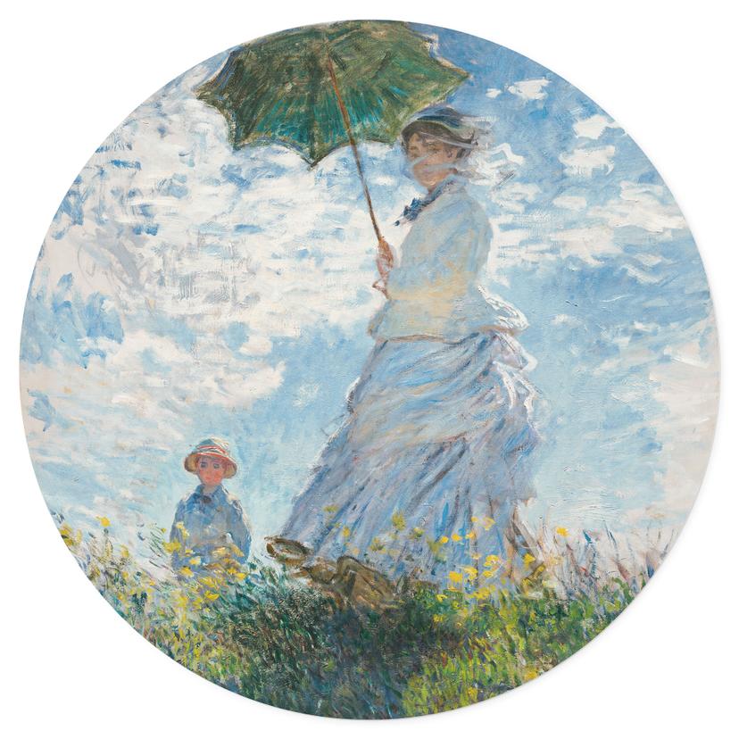 Adesivo murale Monet - Donna con ombrellone - Madame Monet e suo figlio - Rotonda