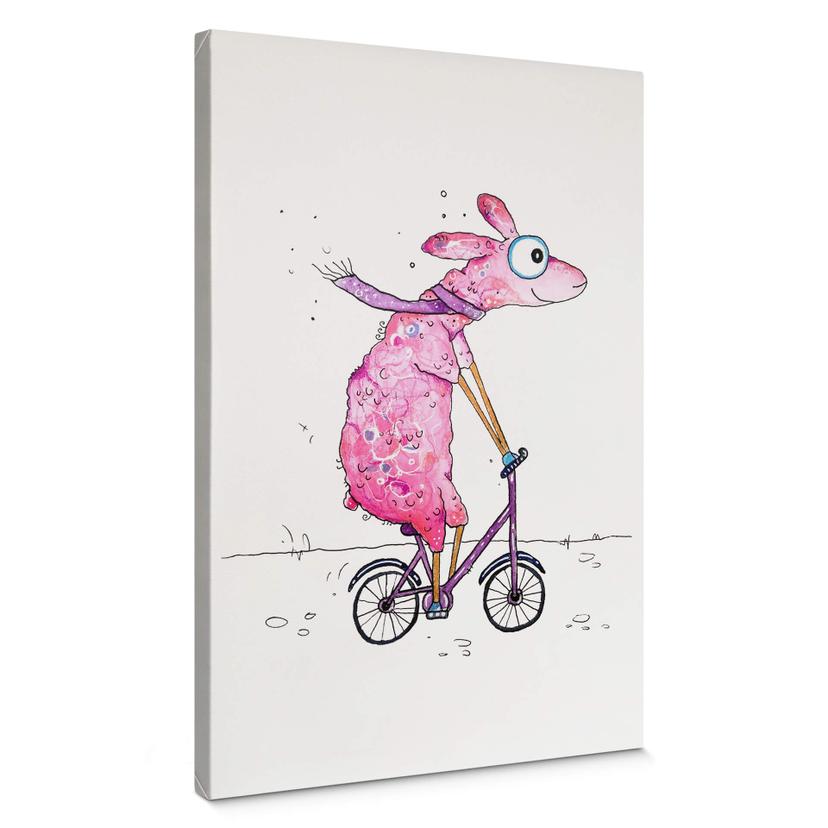 Lienzo Hagenmeyer - Llama con la bicicleta