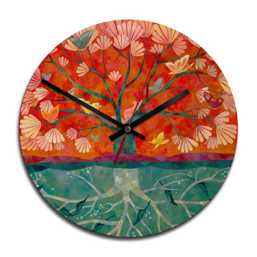 Horloge murale en bois - Blanz - Arbre de vie