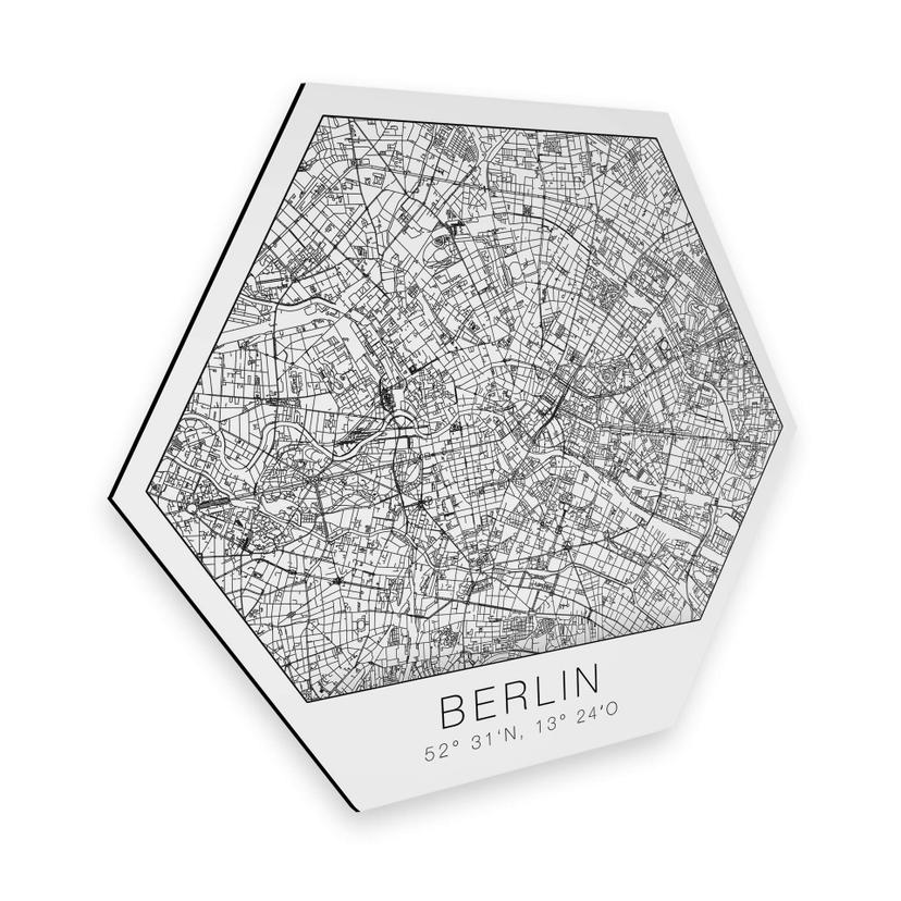 Hexagon - Alu-Dibond - Map of Berlin