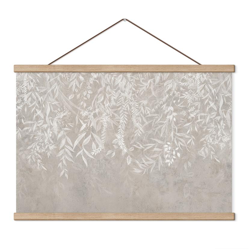 Textielposter Elegante wilgentakken in beige - Ms Tiff