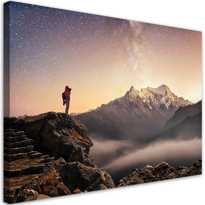 Canvasbillede, bjerg himmel landskab