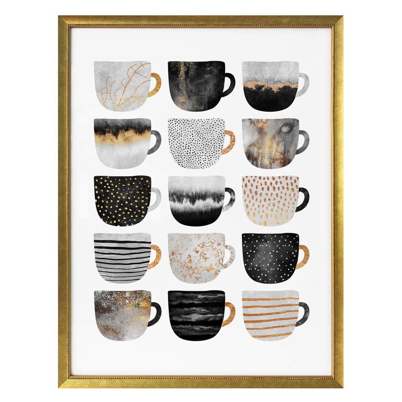 Frederiksson Plakat - Black & Gold Coffee Cups
