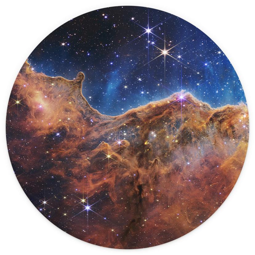 Fotomurale tondo James Webb Telescope - Carina Nebula - carta da parati in tessuto non tessuto/carta