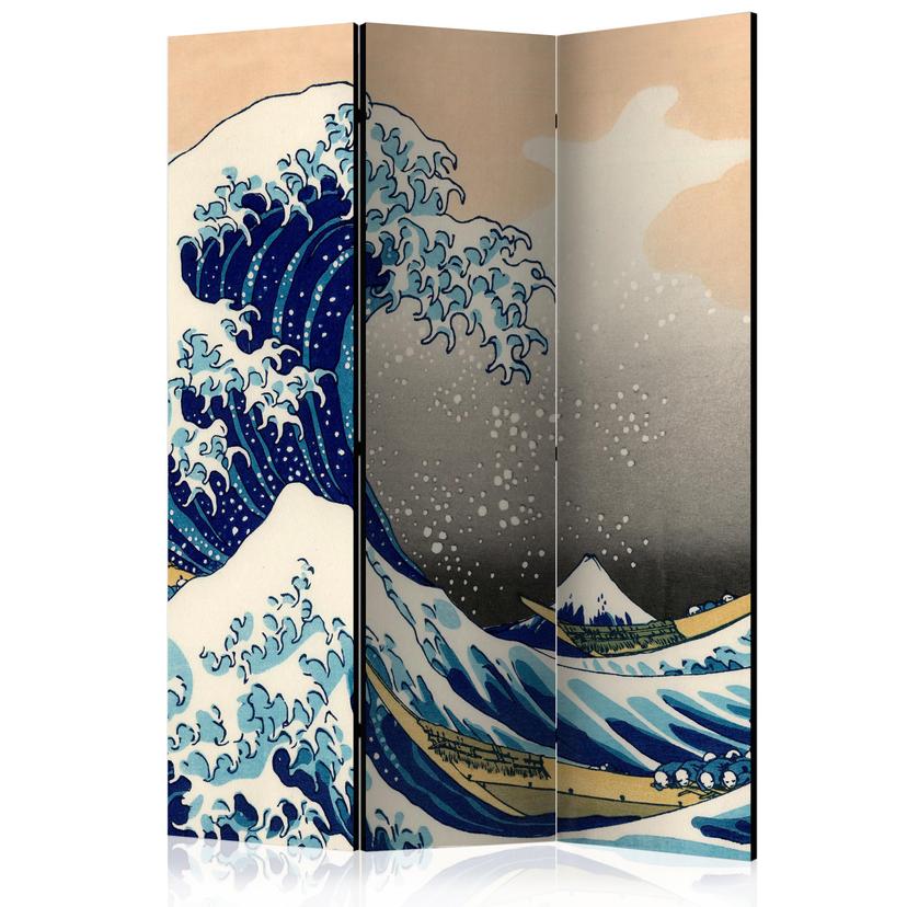 Screen room divider - Den store bølge ud for Kanagawa, 3-delt