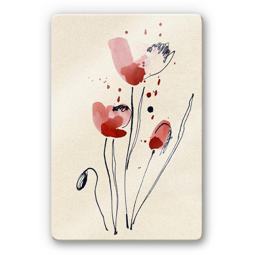 Tableau en verre - Coquelicot