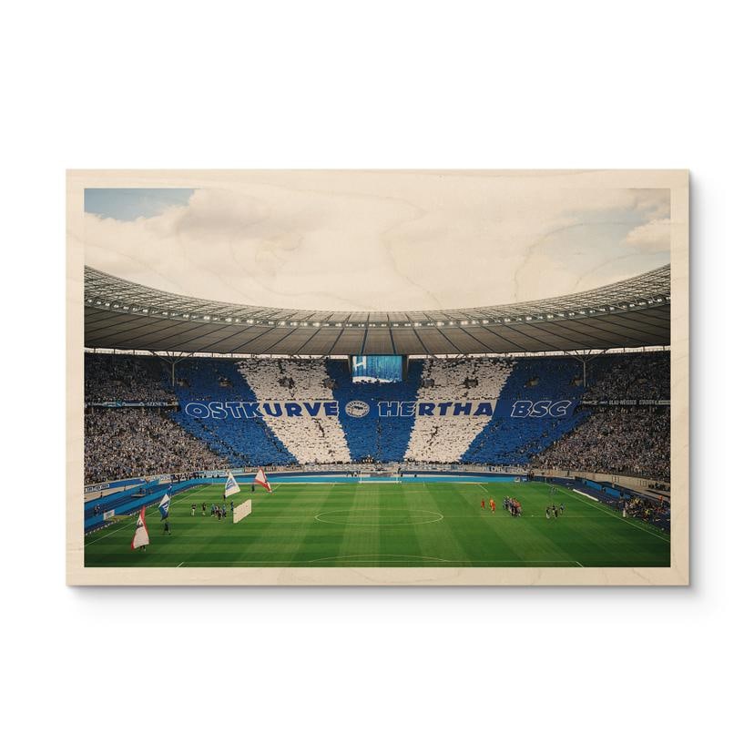 Billede af træ Hertha BSC - Blå og hvid koreografi på det olympiske stadion