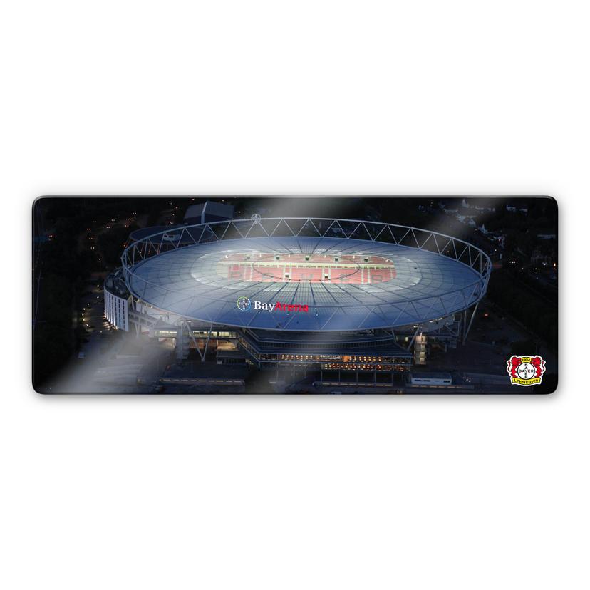 Glasbild BayArena Luftaufnahme bei Nacht