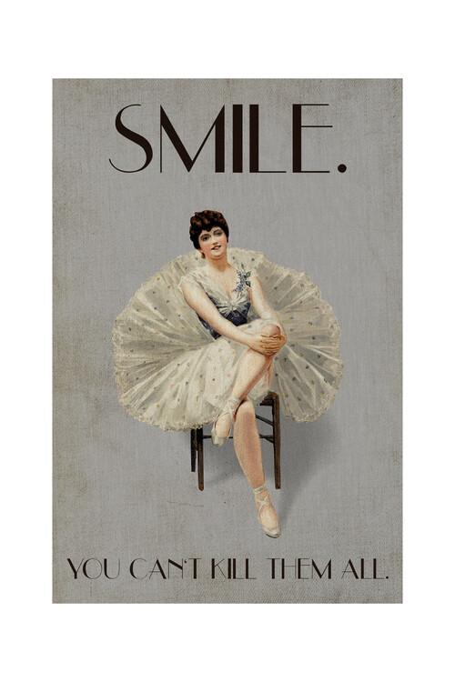 Plakat kunsttryk Kubistika - Keep smiling, plakat (40 x 60 cm)