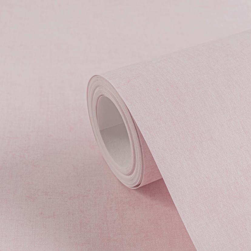 Enfärgad tapet plantskola rosa flicka - enfärgad tapet mjuk matt