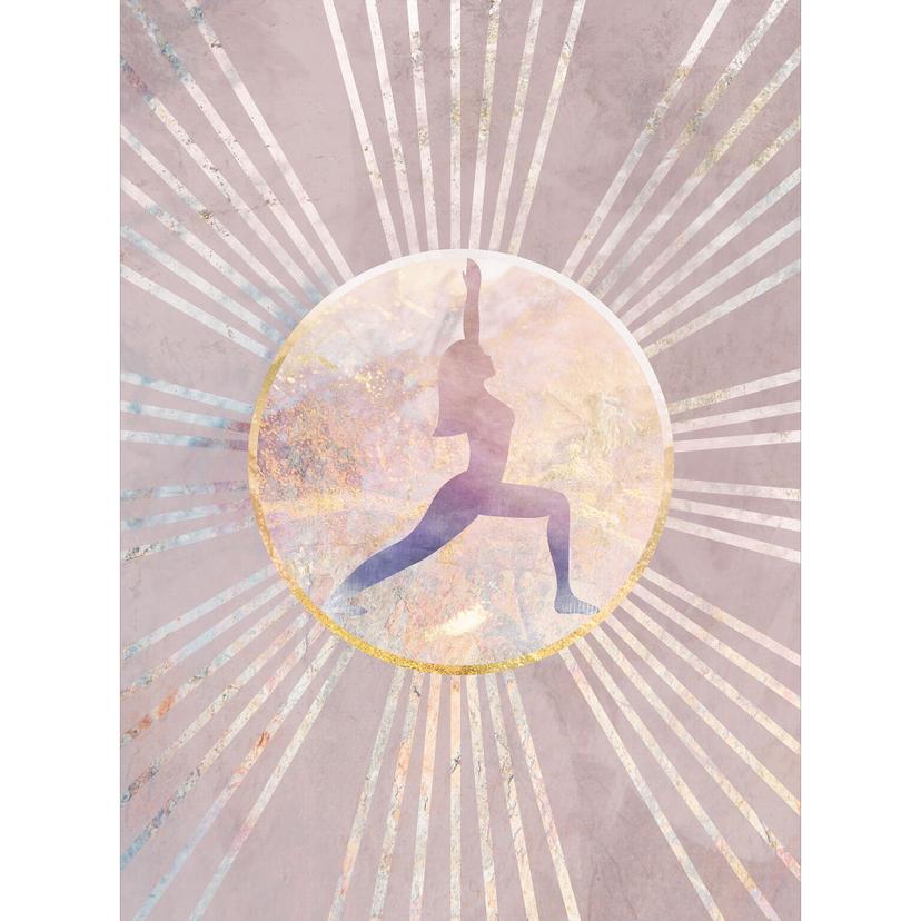 Yoga solhälsning rosa | rosa guld fototapet - Manovski