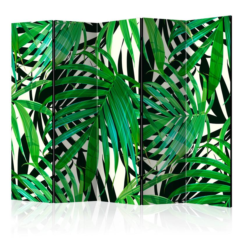 Schermo divisorio - Foglie tropicali, 3 pezzi