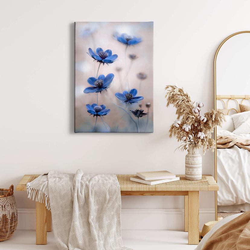 Stampa su tela Disher - Cosmee blu