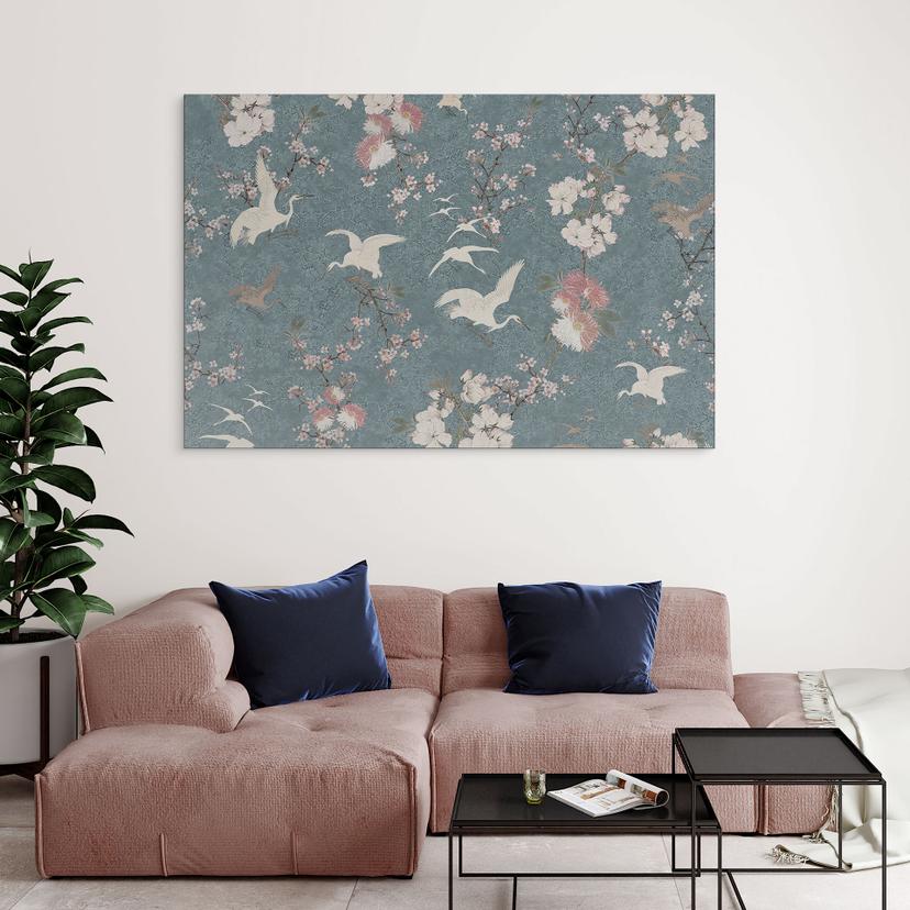 Stampe per pareti con fiori di ciliegio blu - Decorazioni floreali - Dibond alluminio