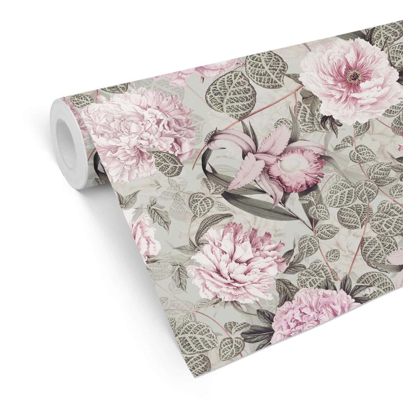 Tapet med mønster UN Designs - pastelblomster