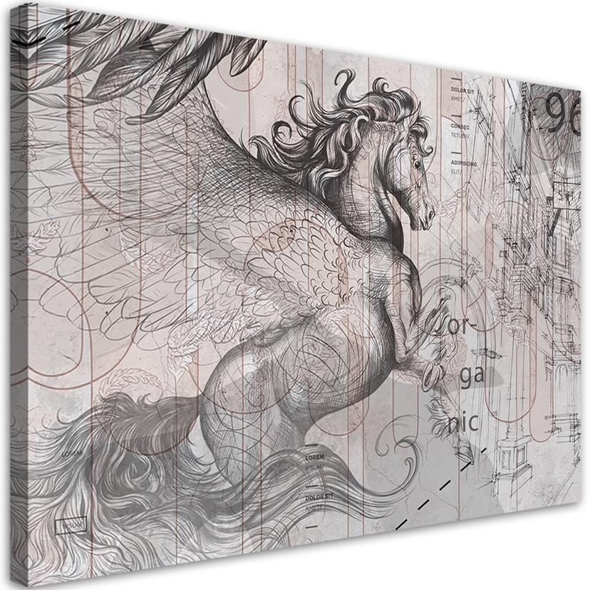 Canvasbillede, Pegasus hest abstrakt