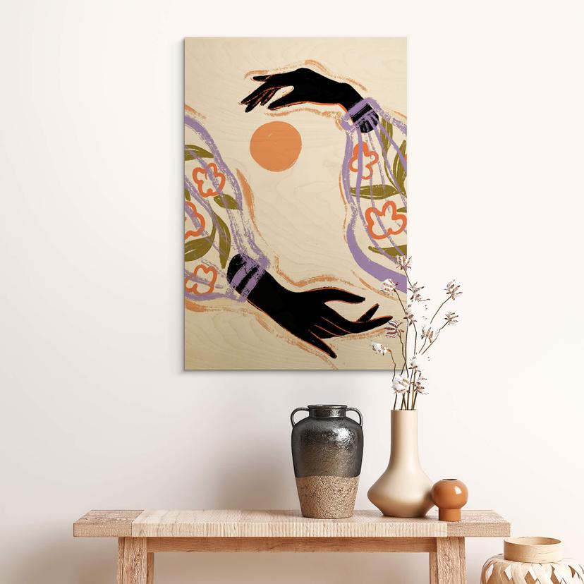 Stampa su legno Arty Guava - Hugging the Sun