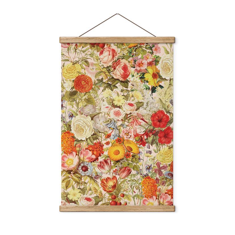 Tekstil plakat Farverig blomstercollage - Frida Floral Studio