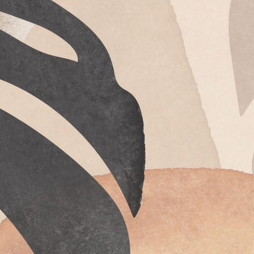 Boho Monstera växt Fototapet i naturliga toner | Botanisk illustration - Melloi Art Prints