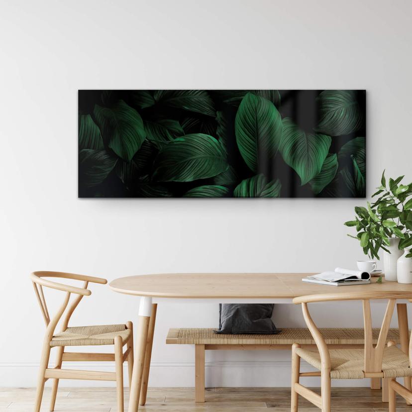 Tableau en verre acrylique Pétales de lys tropicaux - Panorama