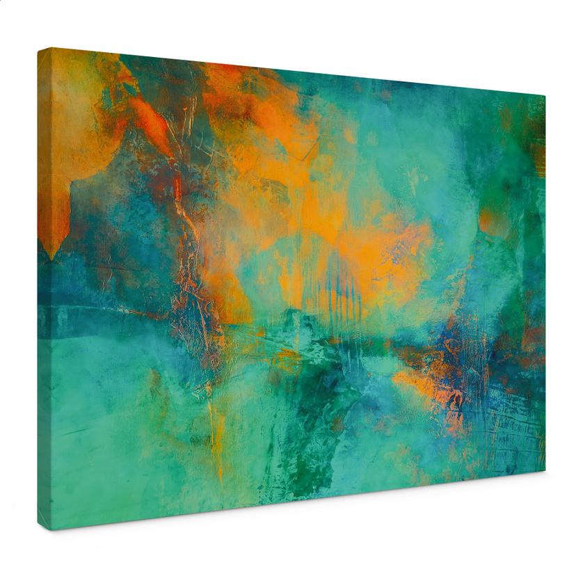 Canvasbillede Abstrakt - Turkis nordlys - Schmucker