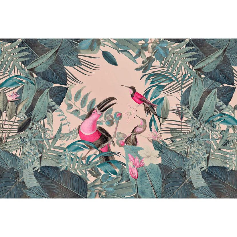 Livingwalls papier peint photo ARTist Toucans Paradise avec Jungle et toucans beige
