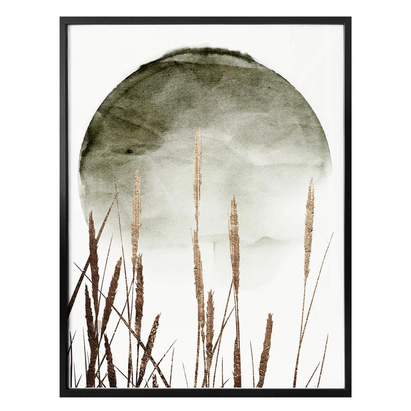 Póster Kubistika - Campos llenos de oro