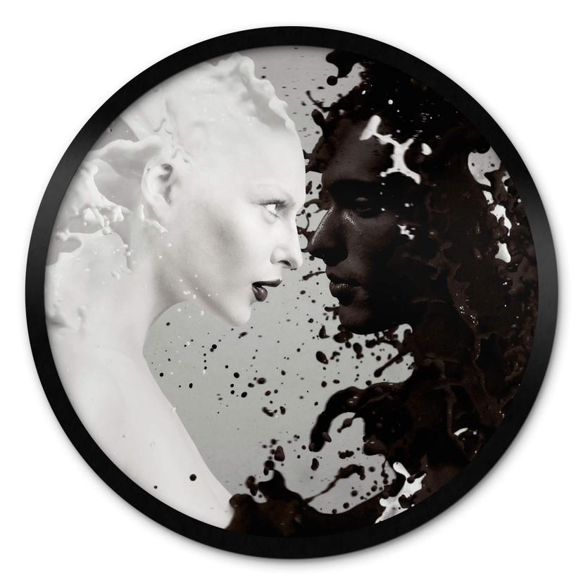 Plakat Mælk & kaffe - rund