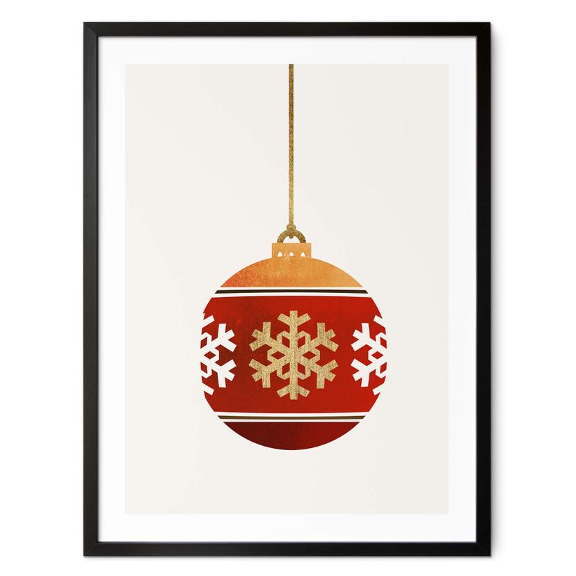 Póster Kubistika - Adorno navideño con copos de nieve