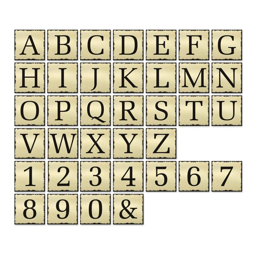 Lettres décoratives en alu-Dibond - Effet doré - Shabby