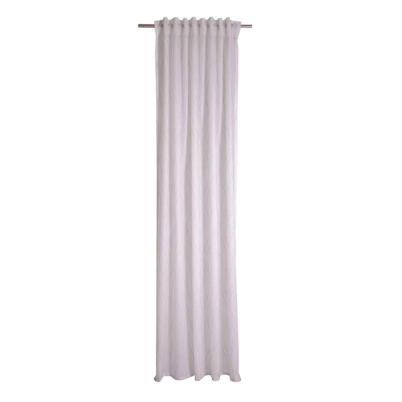 Gardine weiß - Vorhang halbtransparent - Gardine mit Linienmuster