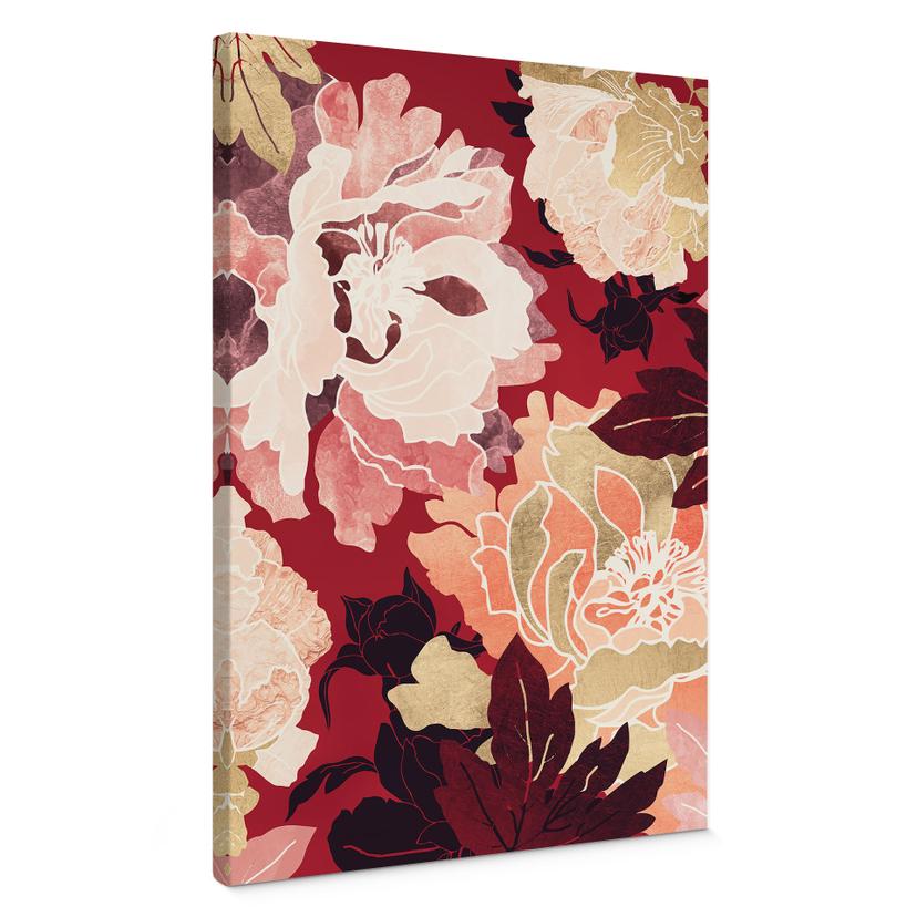 Lærredsprint - Pæoner med store blomster - SpaceFrog Designs