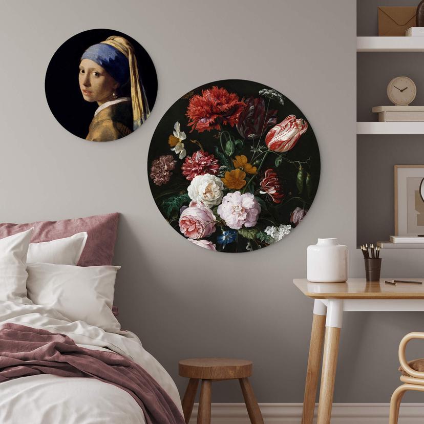 Tableau sur alu-Dibond rond Vermeer & de Heem (set 2 pièces)