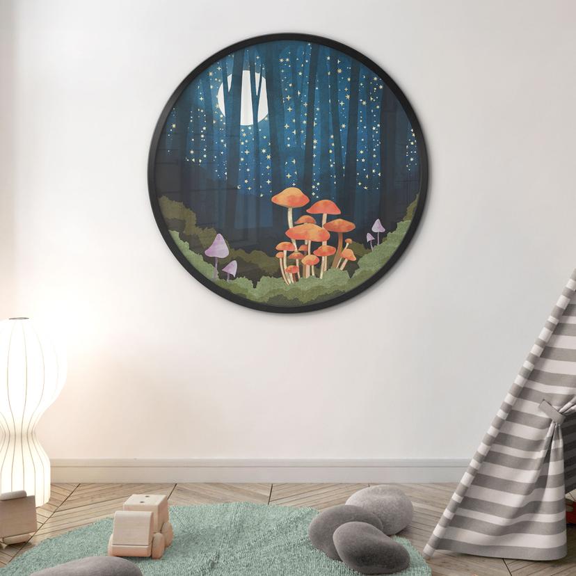 Poster Forêt et étoiles dans la nuit - SpaceFrog Designs