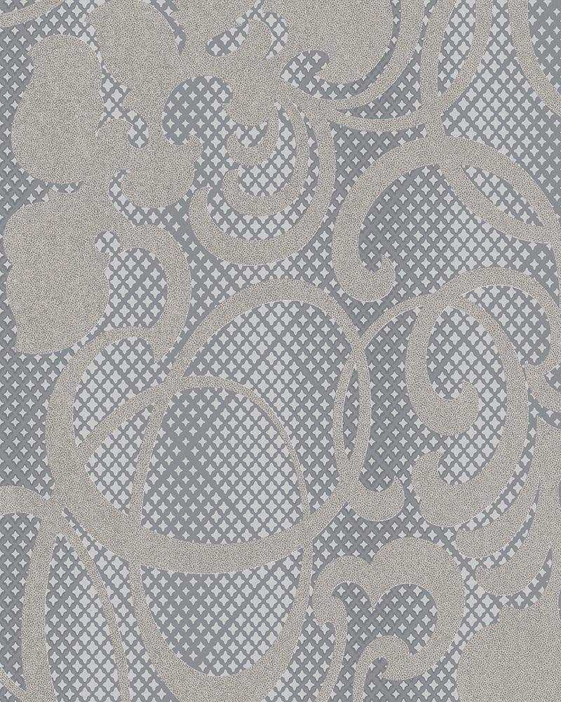 Vliestapete Ornamental Klassisch in Grau , Lounge