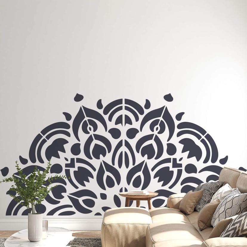 Adesivo murale Mezzo mandala ornamentale - boho