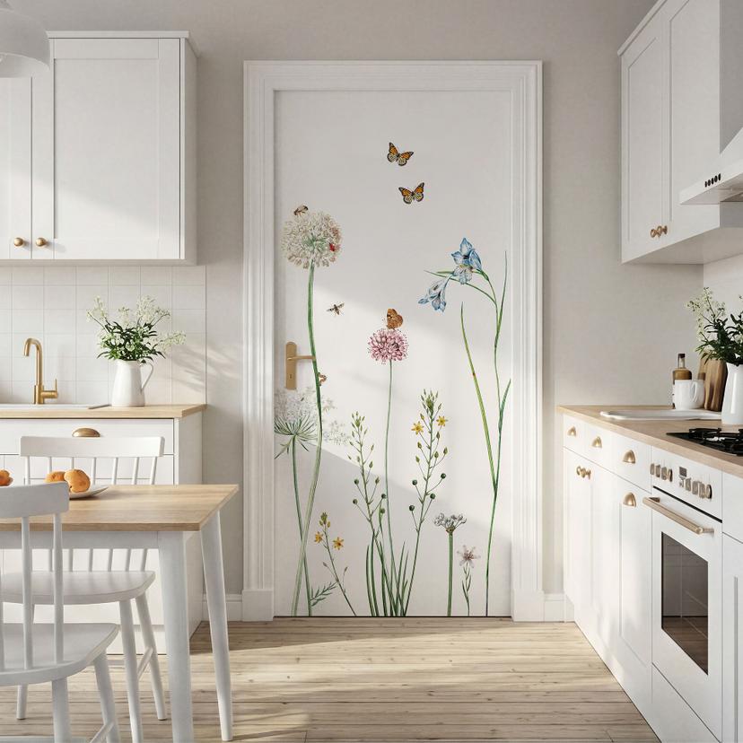 Vinilo para puertas Prado de mariposas - Sir Edward - Decoración autoadhesiva para puertas
