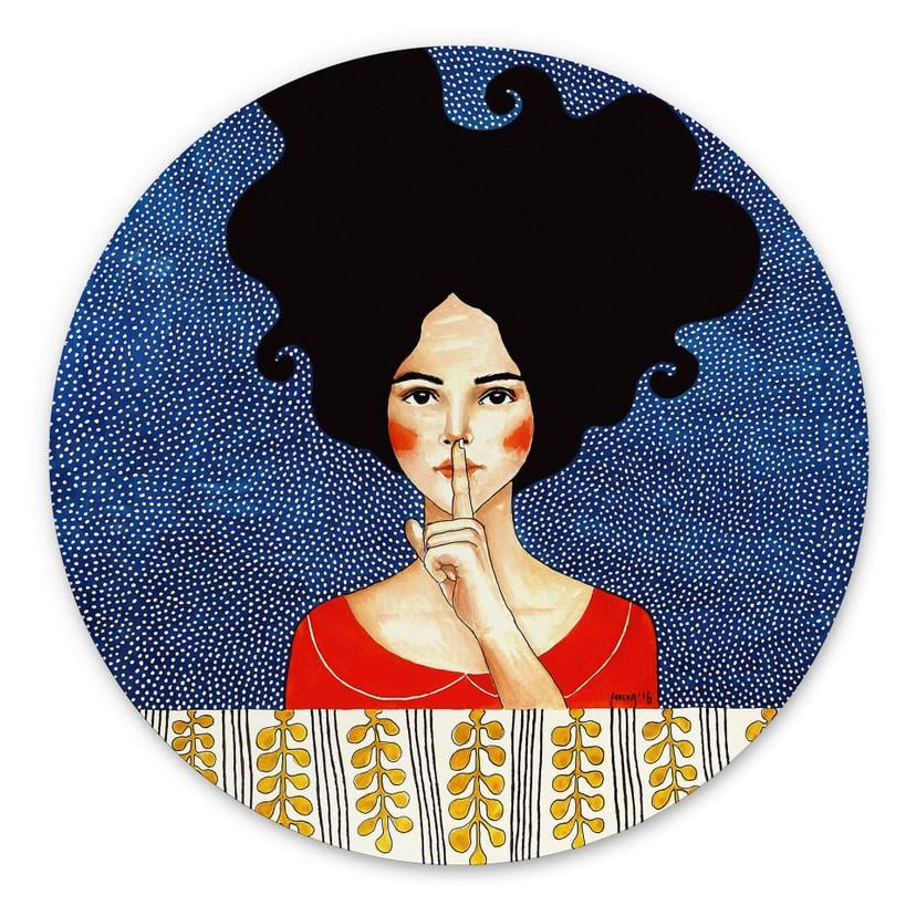 Tableau sur alu-Dibond rond Hülya - Quietness