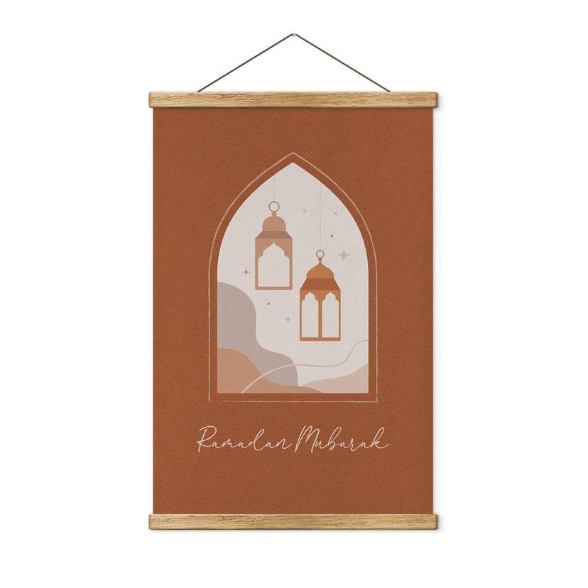 Tekstil plakat Ramadan Mubarak lanterner