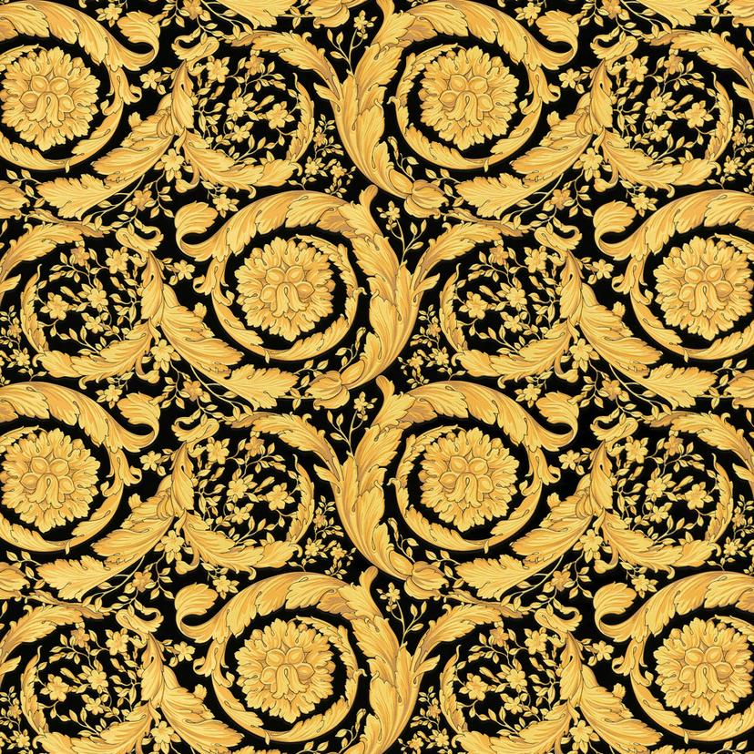 Versace carta da parati Barocco Birds nero